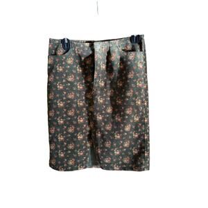 RALPH Ralph Lauren Y2K Style Floral Cordoury Mini Skirt 0